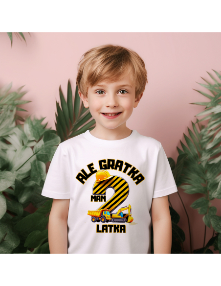 Koszulka Dziecięca "Ale gratka mam 2 latka" Czarna | 100% Bawełna