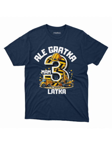 Koszulka Dziecięca "Ale gratka mam 3 latka" Czarna | 100% Bawełna