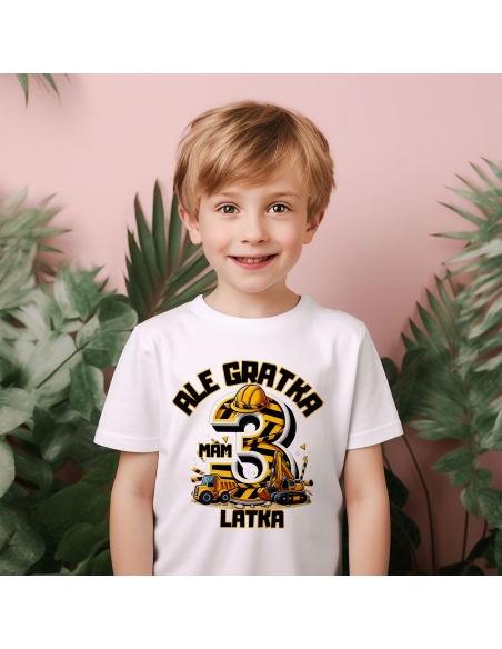 Koszulka Dziecięca "Ale gratka mam 3 latka" Czarna | 100% Bawełna