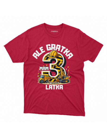 Koszulka Dziecięca "Ale gratka mam 3 latka" Czarna | 100% Bawełna