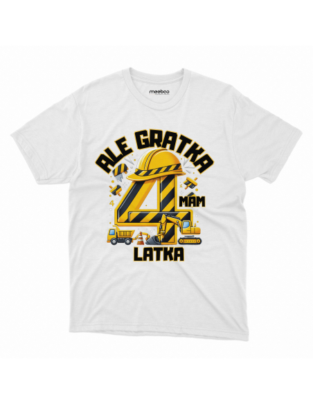 Koszulka Dziecięca "Ale gratka mam 4 latka" Czarna | 100% Bawełna