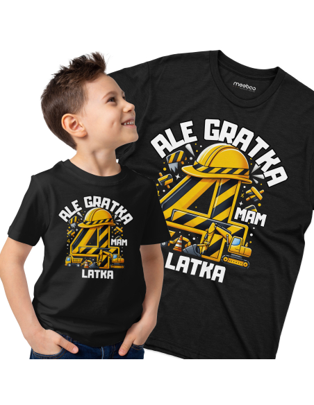 Koszulka Dziecięca "Ale gratka mam 4 latka" Czarna | 100% Bawełna