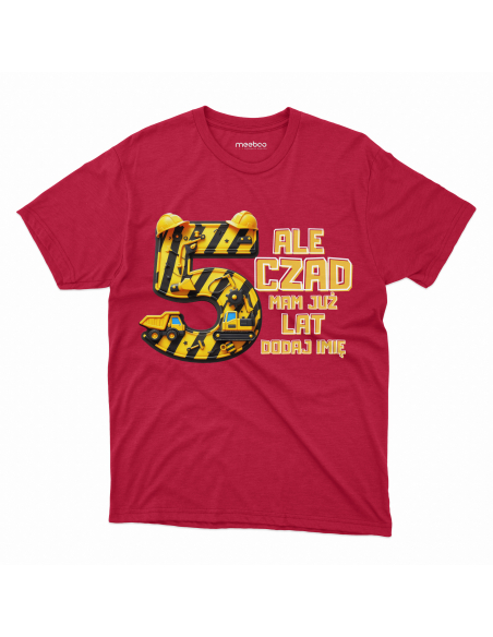 Koszulka Dziecięca "Ale czad mam już 5 lat + Twoje imię" Czarna | 100% Bawełna