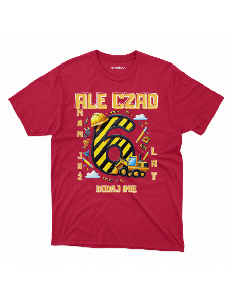 Koszulka Dziecięca "Ale czad mam już 6 lat + Twoje imię" Czarna | 100% Bawełna