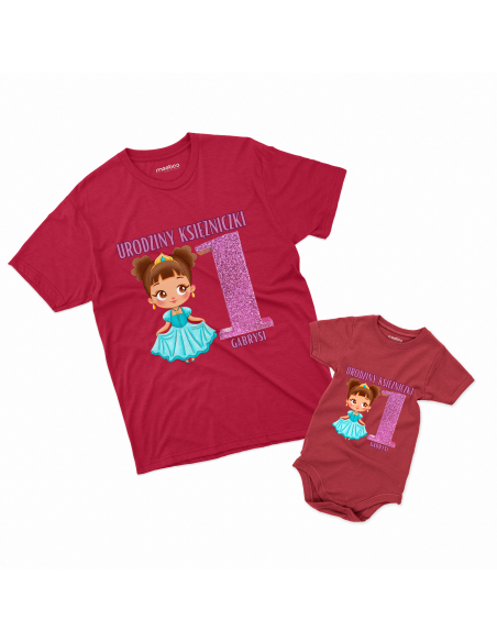 Koszulka/Body Dziecięce "Urodziny księżniczki + Twoje imię" Czarna | 100% Bawełna