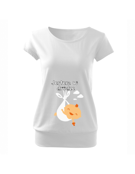 Koszulka ciążowa "Jestem w drodze" Czarna | Wysoka jakość