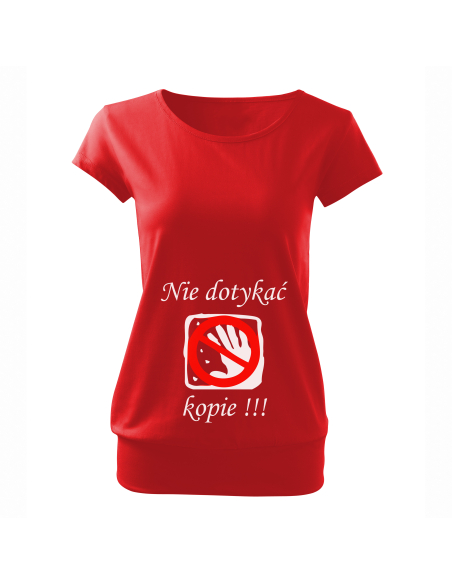 Koszulka ciążowa "Nie dotykać, kopie!" Czarna | Wysoka jakość