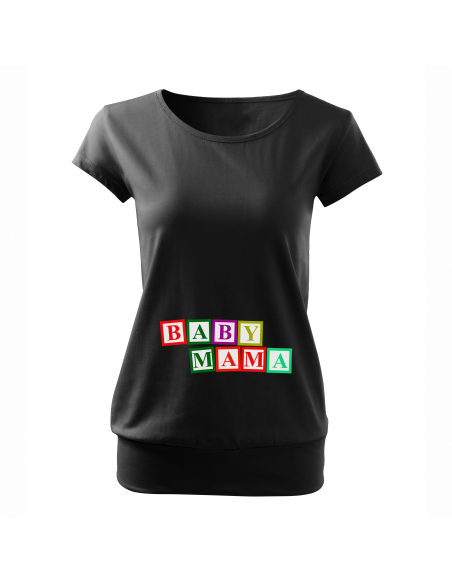 Koszulka ciążowa "Baby mama" Czarna | Wysoka jakość