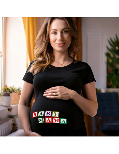 Koszulka ciążowa "Baby mama" Czarna |...