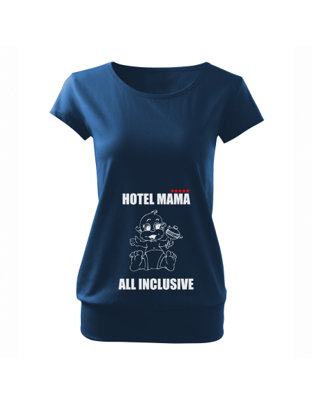 Koszulka ciążowa "Hotel mama, all inclusive" Czarna | Wysoka jakość