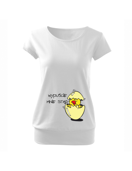 Koszulka ciążowa "Wypuście mnie stąd" Czarna | Wysoka jakość