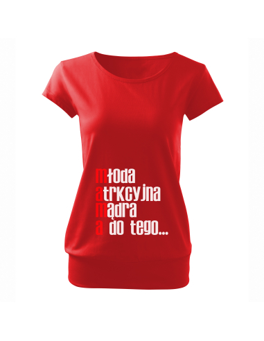 Koszulka ciążowa "Młoda, atrakcyjna,...