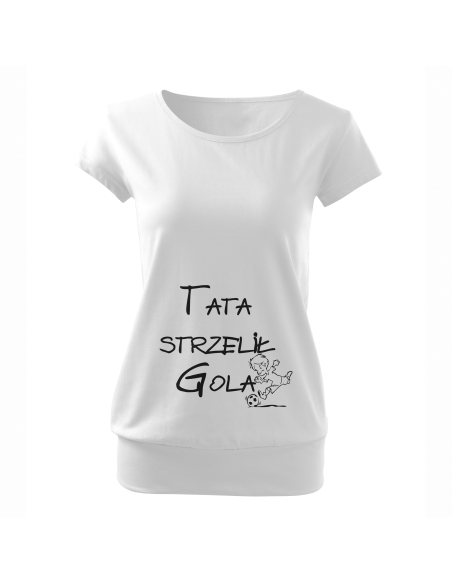 Koszulka ciążowa "Tata strzelił gola" Czarna | Wysoka jakość