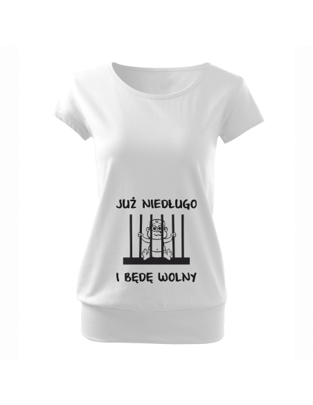 Koszulka ciążowa "Już niedługo i będę wolny" Czarna | Wysoka jakość