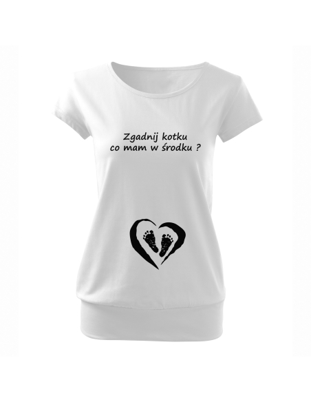 Koszulka ciążowa "Zgadnij kotku co mam w środku" Czarna | Wysoka jakość