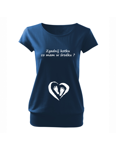 Koszulka ciążowa "Zgadnij kotku co mam w środku" Czarna | Wysoka jakość