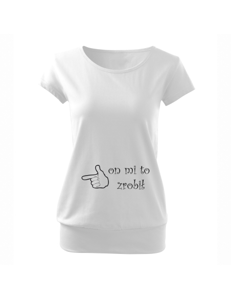 Koszulka ciążowa "On mi to zrobił" Czarna | Wysoka jakość