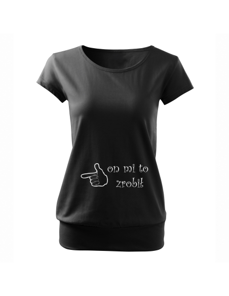 Koszulka ciążowa "On mi to zrobił" Czarna | Wysoka jakość
