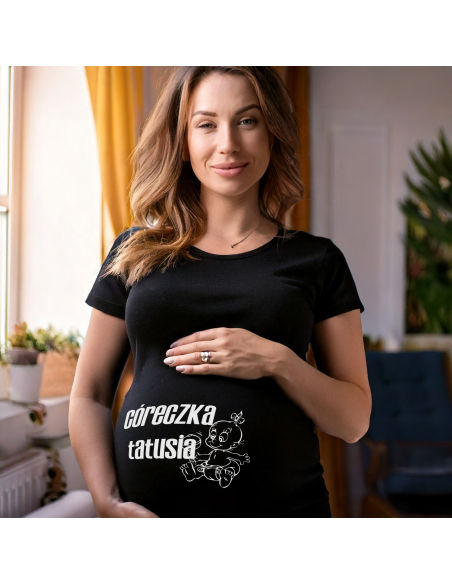 Koszulka ciążowa "Córeczka tatusia" Czarna | Wysoka jakość
