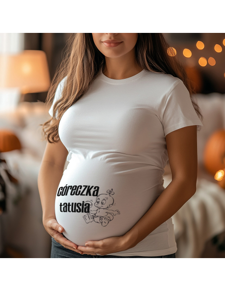 Koszulka ciążowa "Córeczka tatusia" Czarna | Wysoka jakość