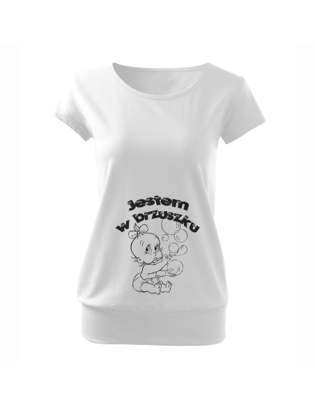 Koszulka ciążowa "Jestem w brzuszku" Czarna | Wysoka jakość