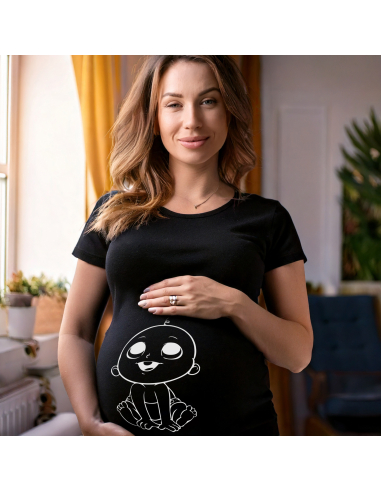 Koszulka ciążowa "Bobasek" Czarna |...