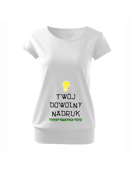 Koszulka ciążowa "Twój dowolny nadruk" Czarna | Wysoka jakość
