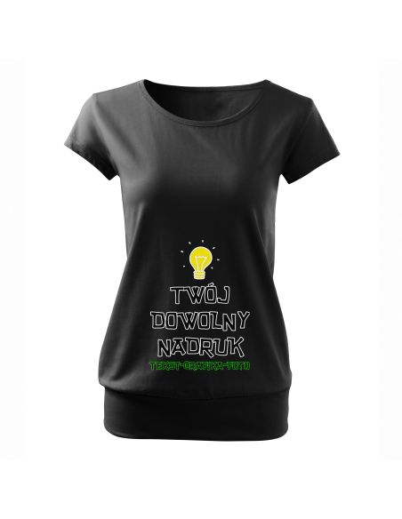Koszulka ciążowa "Twój dowolny nadruk" Czarna | Wysoka jakość