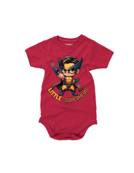 Body dziecięce "Little Superhero" Czarne | Fanowski nadruk