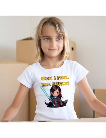 Body dziecięce "Mom i feel the force!" Czarne | Fanowski nadruk