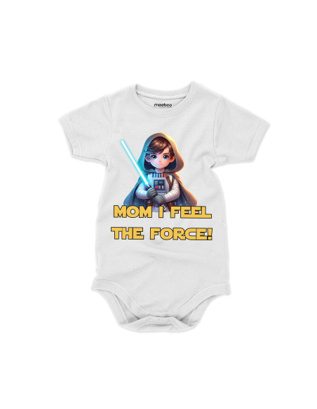 Body dziecięce "Mom i feel the force" Czarne | Fanowski nadruk