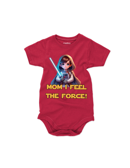 Body dziecięce "Mom i feel the force" Czarne | Fanowski nadruk