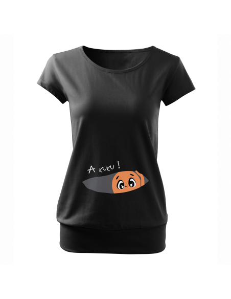 Koszulka ciążowa "A kuku!" Czarna | Wysoka jakość