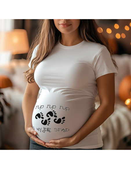 Koszulka ciążowa "Tup tup tup i wyjdę stąd" Czarna | Wysoka jakość