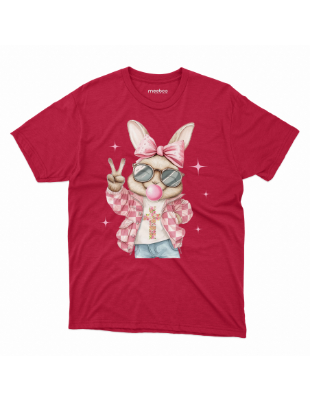 Koszulka Dziecięca "Króliczek dziewczynka" Czarna | 100% Bawełna