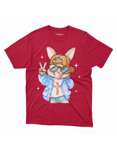 Koszulka Dziecięca "Króliczek chłopiec" Czarna | 100% Bawełna