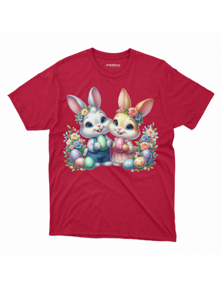 Koszulka Dziecięca "Króliczki wielkanocne" Czarna | 100% Bawełna