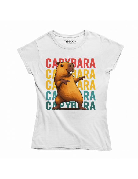Koszulka Damska "CAPYBARA" Różowa | 100% Bawełna