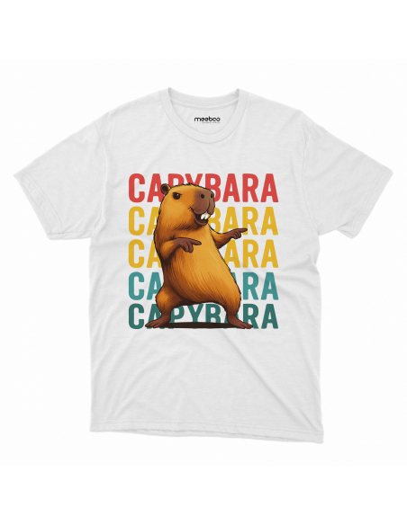 Koszulka Męska "CAPYBARA" Czarna | 100% Bawełna