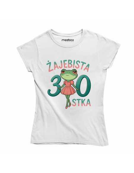 Koszulka Damska "Żajebista 30stka" Różowa | 100% Bawełna