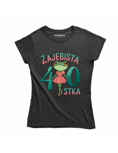 Koszulka Damska "Żajebista 40stka" Różowa | 100% Bawełna