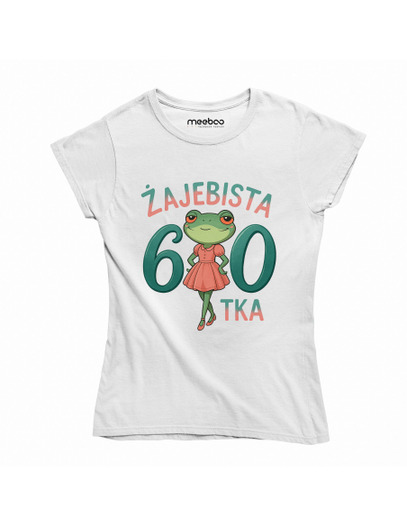 Koszulka Damska "Żajebista 60tka" Różowa | 100% Bawełna