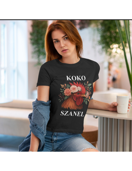 Koszulka Damska "Koko Szanel" Czarna | 100% Bawełna