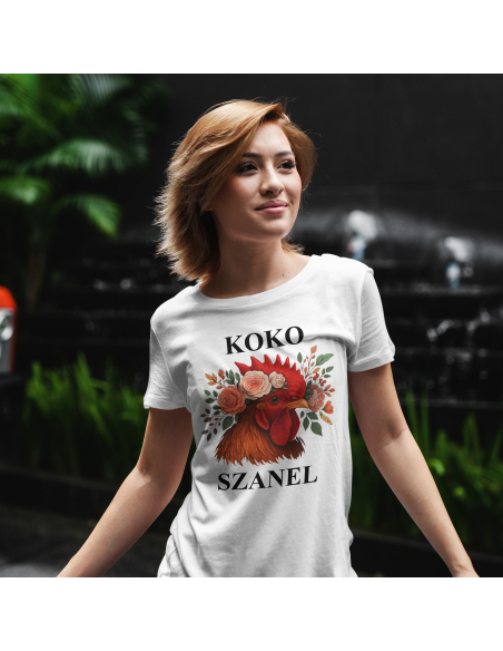 Koszulka Damska "Koko Szanel" Czarna | 100% Bawełna