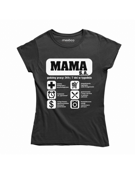 Koszulka Damska "Mama S.A." Biała | 100% Bawełna