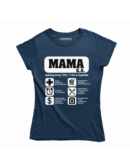 Koszulka Damska "Mama S.A." Biała | 100% Bawełna