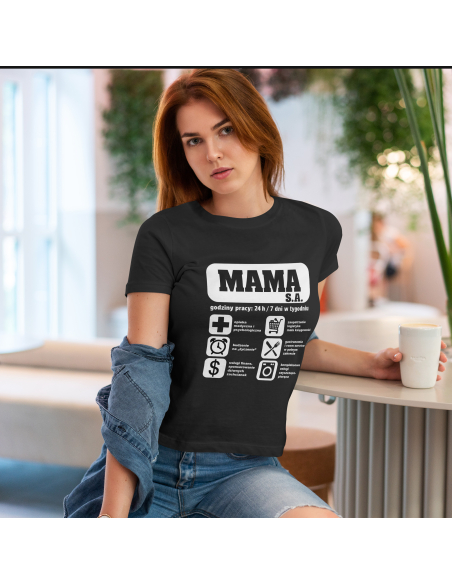 Koszulka Damska "Mama S.A." Biała | 100% Bawełna