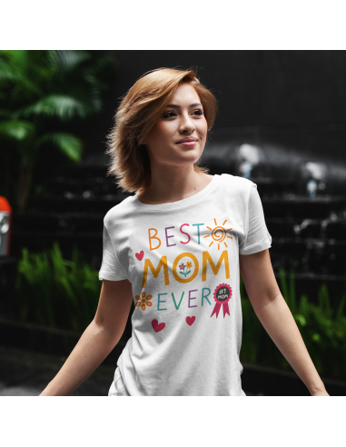 Koszulka Damska "Best mom ever" Biała...