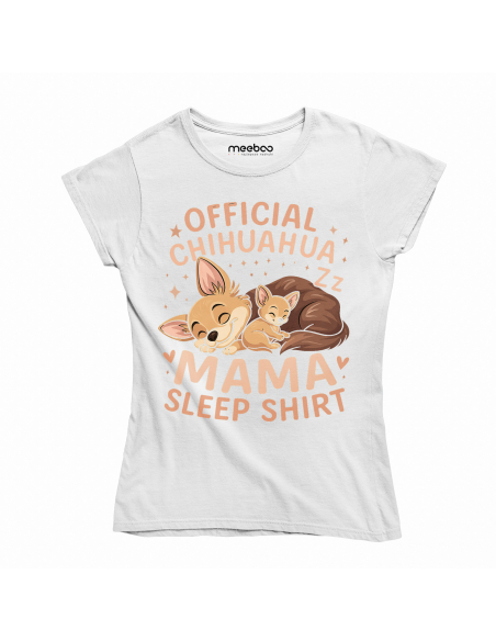 Koszulka Damska "Official chihuahua mama" Czarna | 100% Bawełna