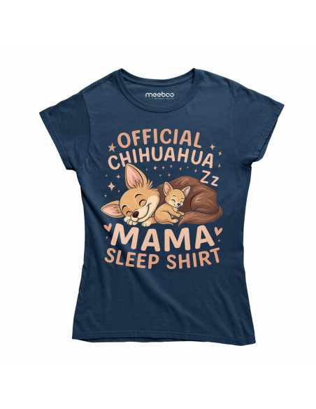 Koszulka Damska "Official chihuahua mama" Czarna | 100% Bawełna